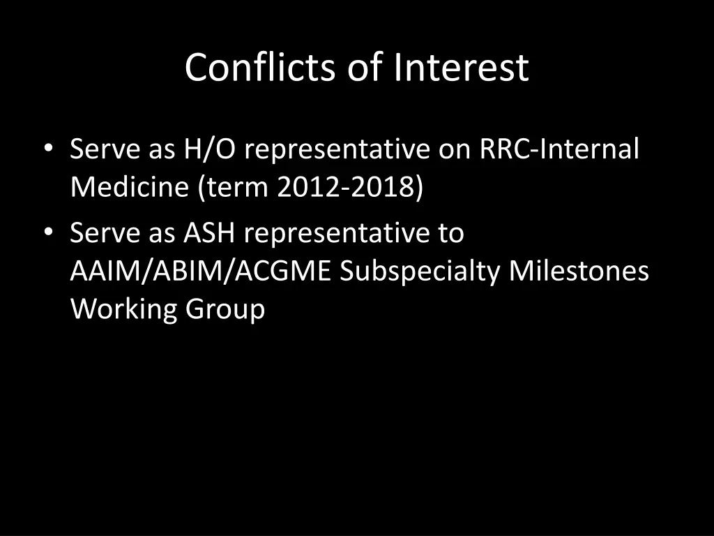 conflicts of interest