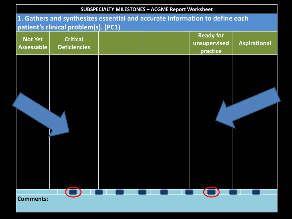 subspecialty milestones acgme report worksheet