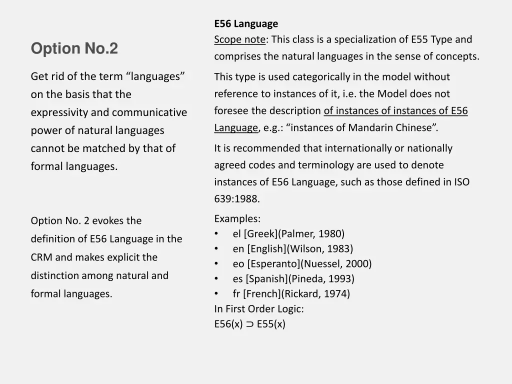 e56 language scope note this class