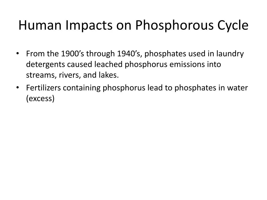 human impacts on phosphorous cycle