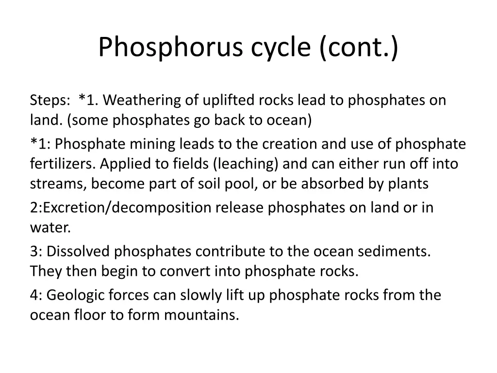 phosphorus cycle cont