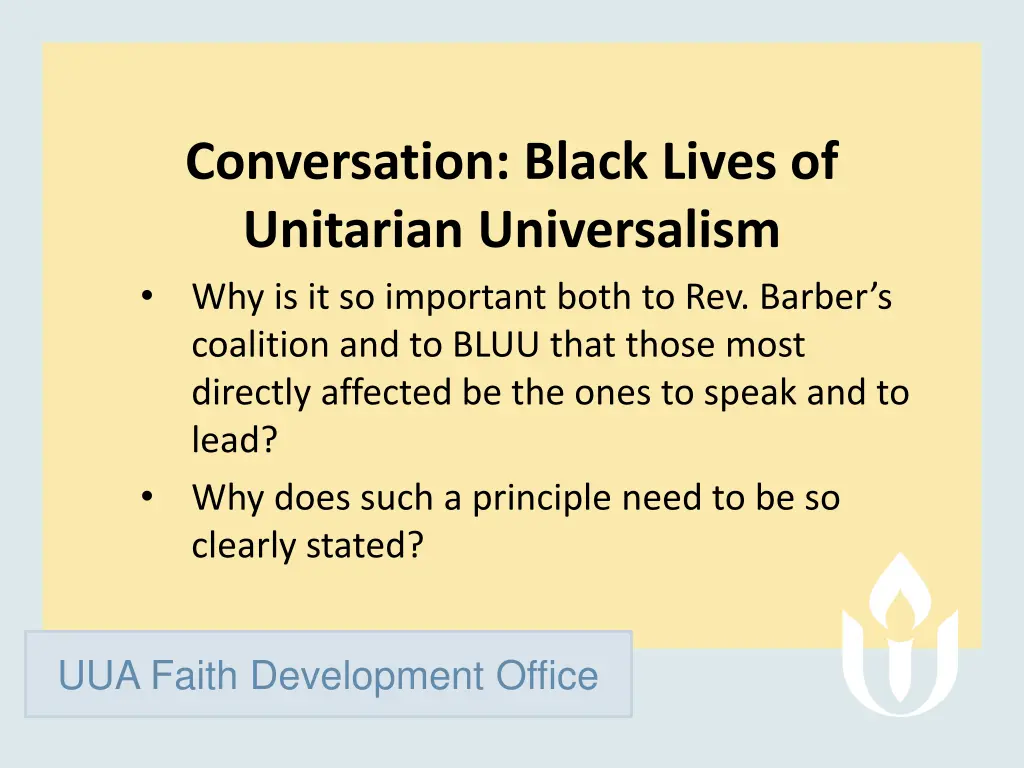 conversation black lives of unitarian