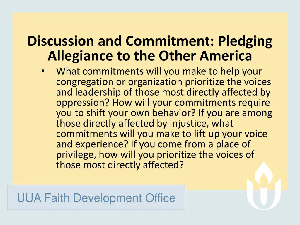 discussion and commitment pledging allegiance 2