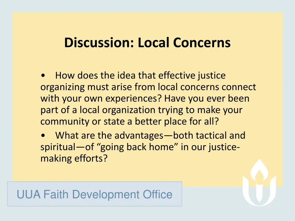 discussion local concerns