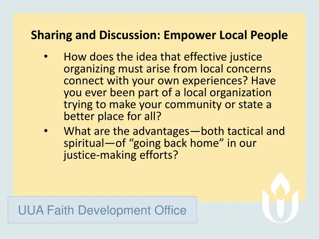 sharing and discussion empower local people