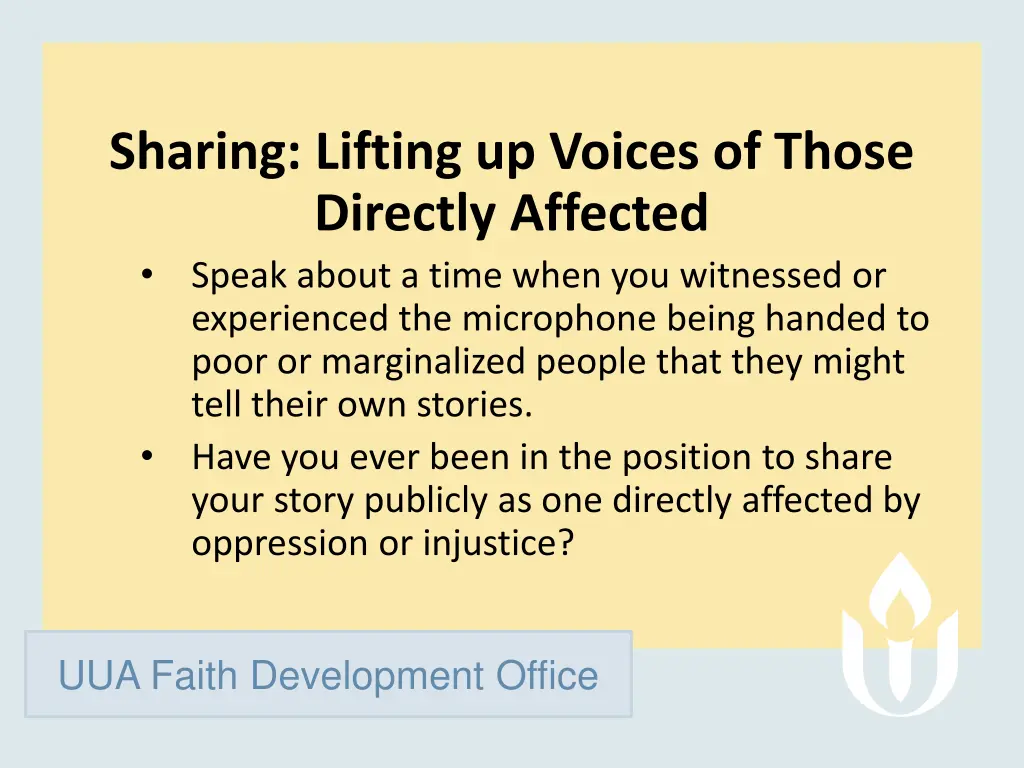 sharing lifting up voices of those directly 1