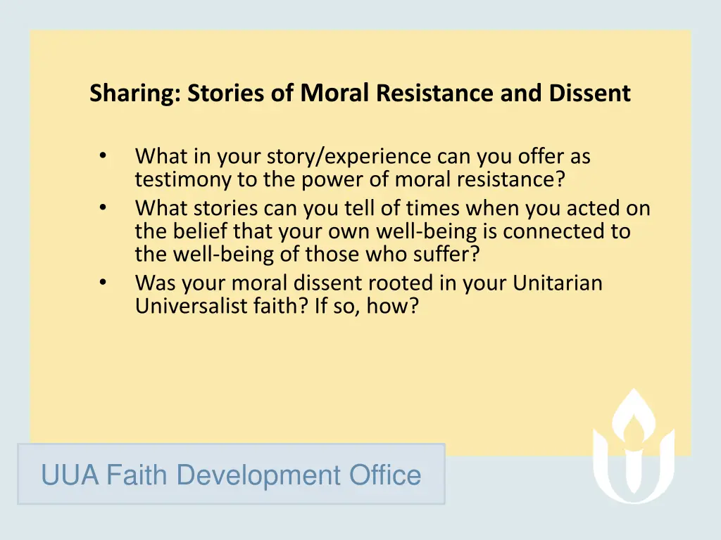 sharing stories of moral resistance and dissent