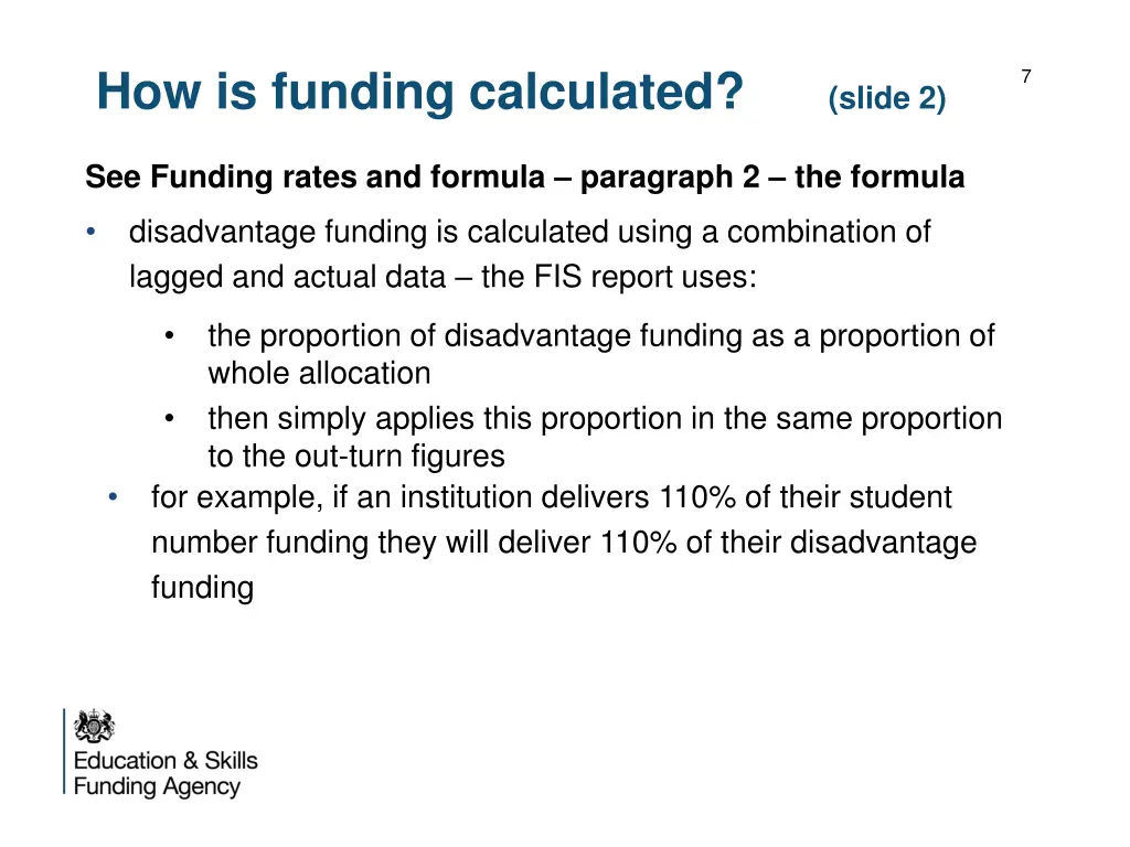 how is funding calculated slide 2