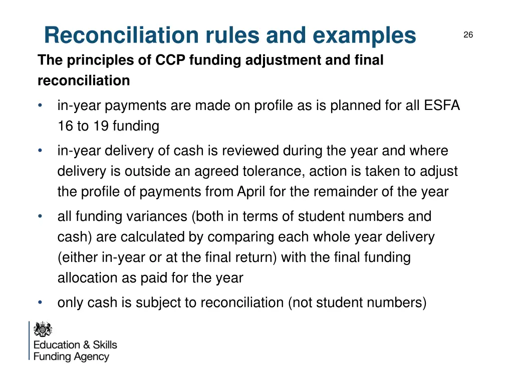 reconciliation rules and examples the principles