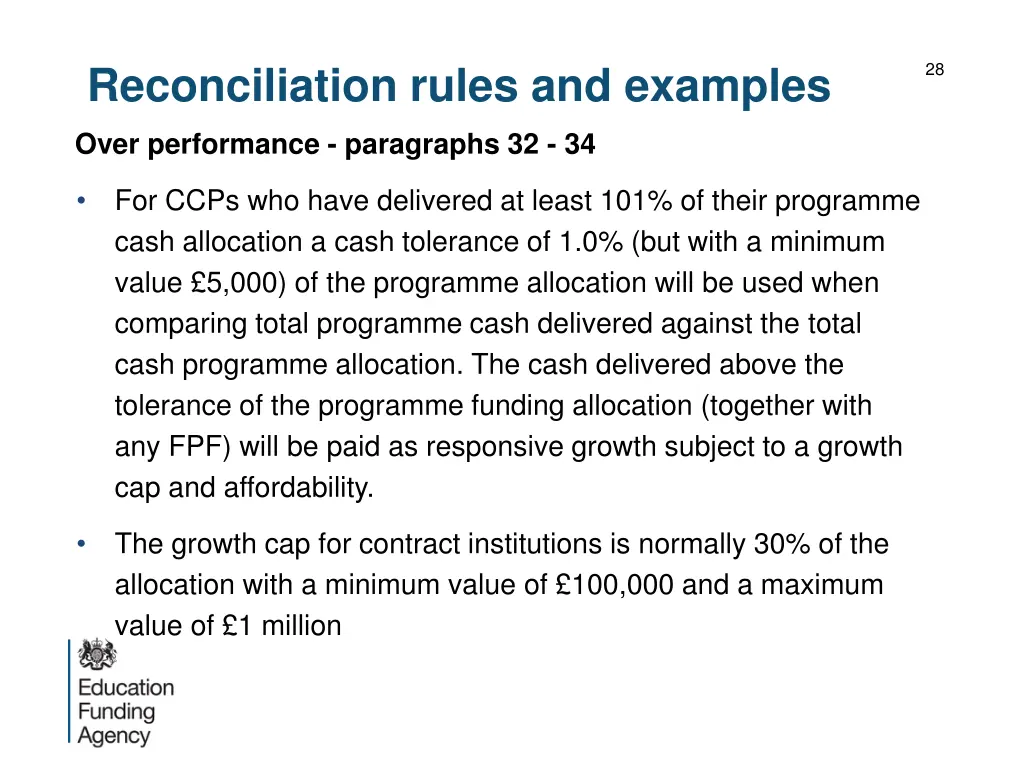 reconciliation rules and examples