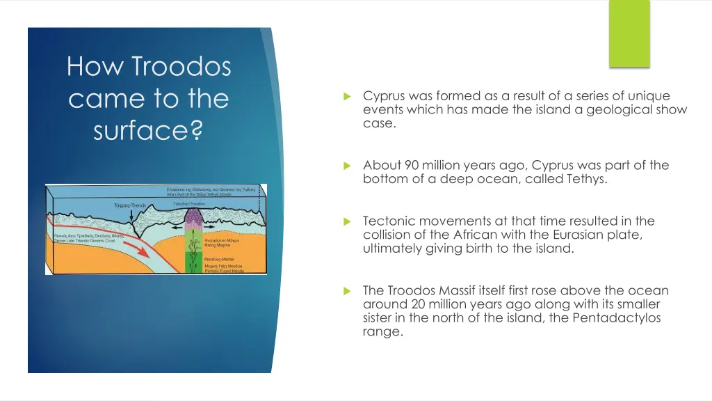 how troodos came to the surface