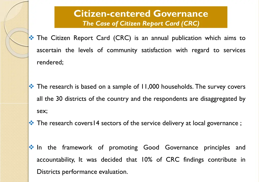 citizen centered governance the case of citizen