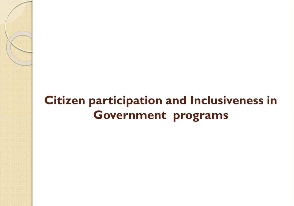 citizen participation and inclusiveness