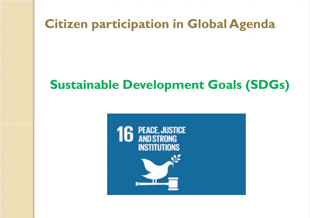 citizen participation in global agenda