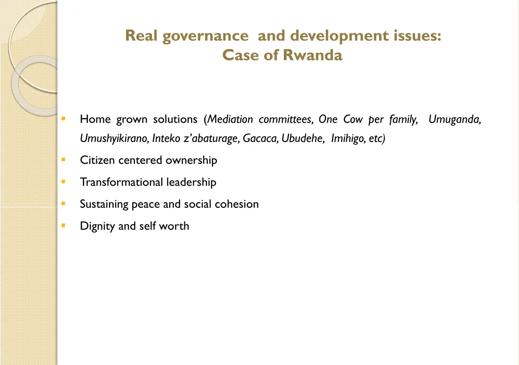 real governance and development issues case