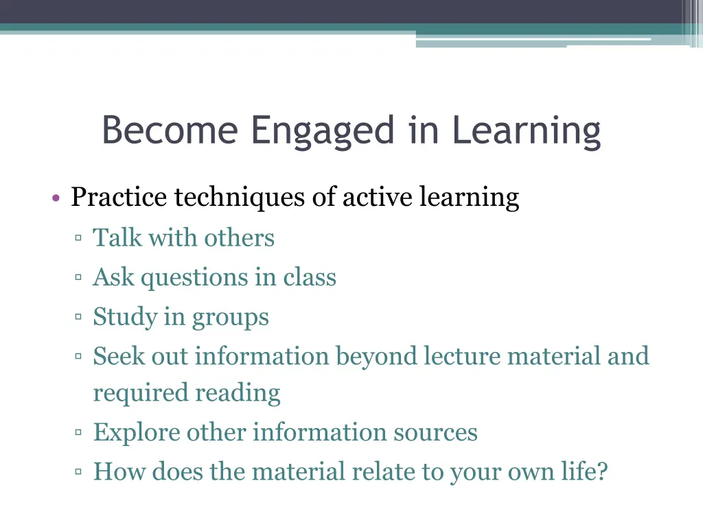 become engaged in learning