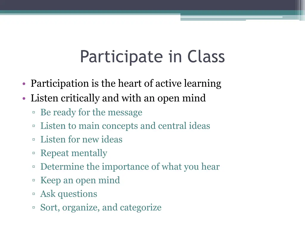 participate in class