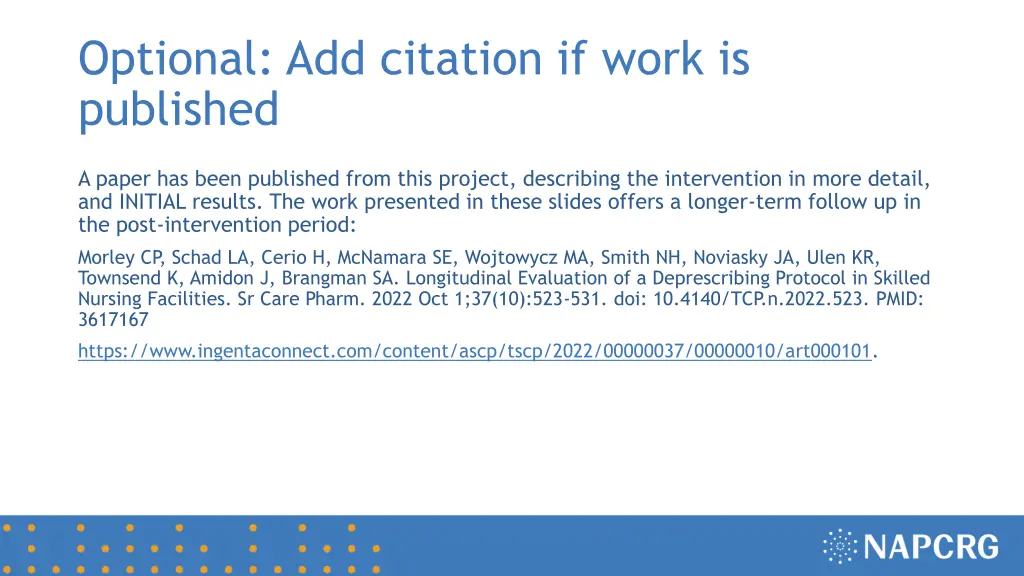 optional add citation if work is published