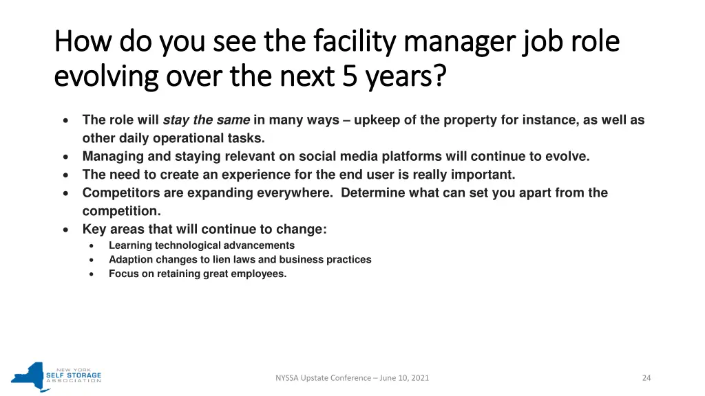 how do you see the facility manager job role