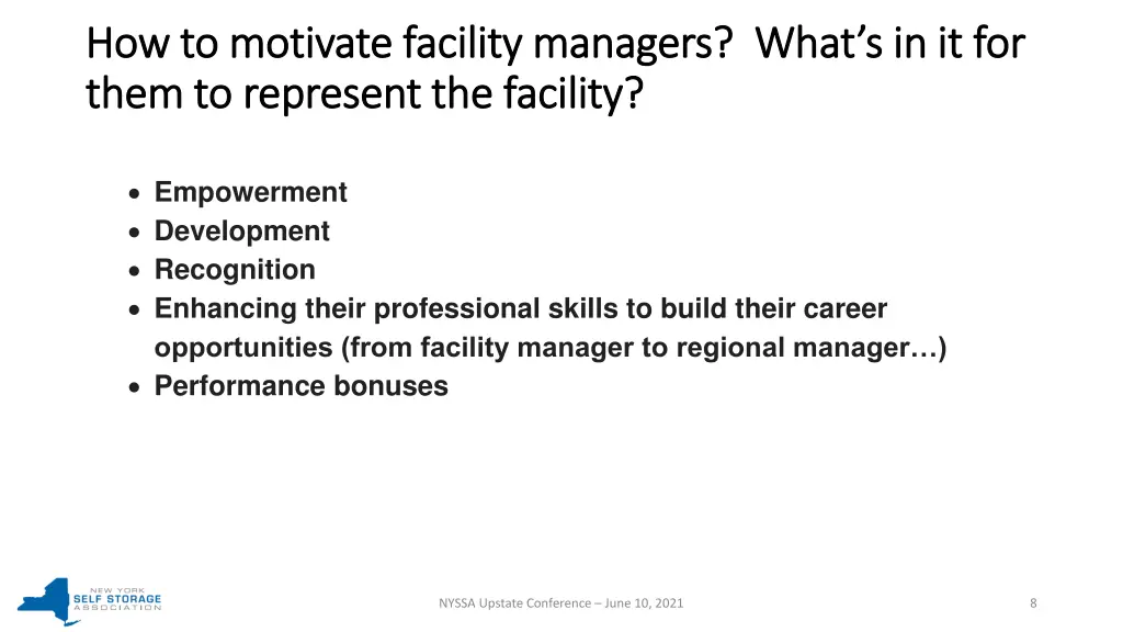 how to motivate facility managers what