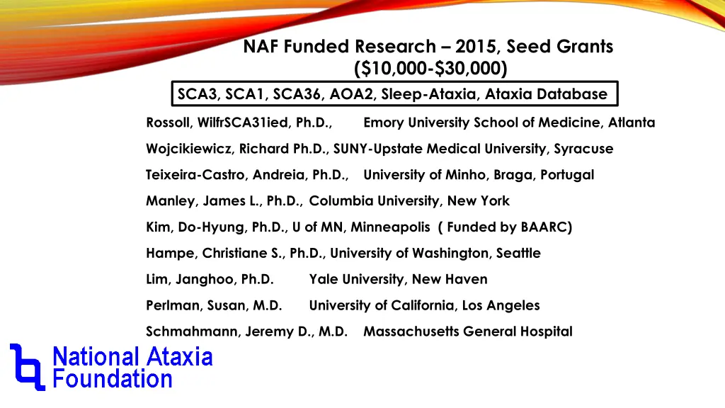 naf funded research 2015 seed grants