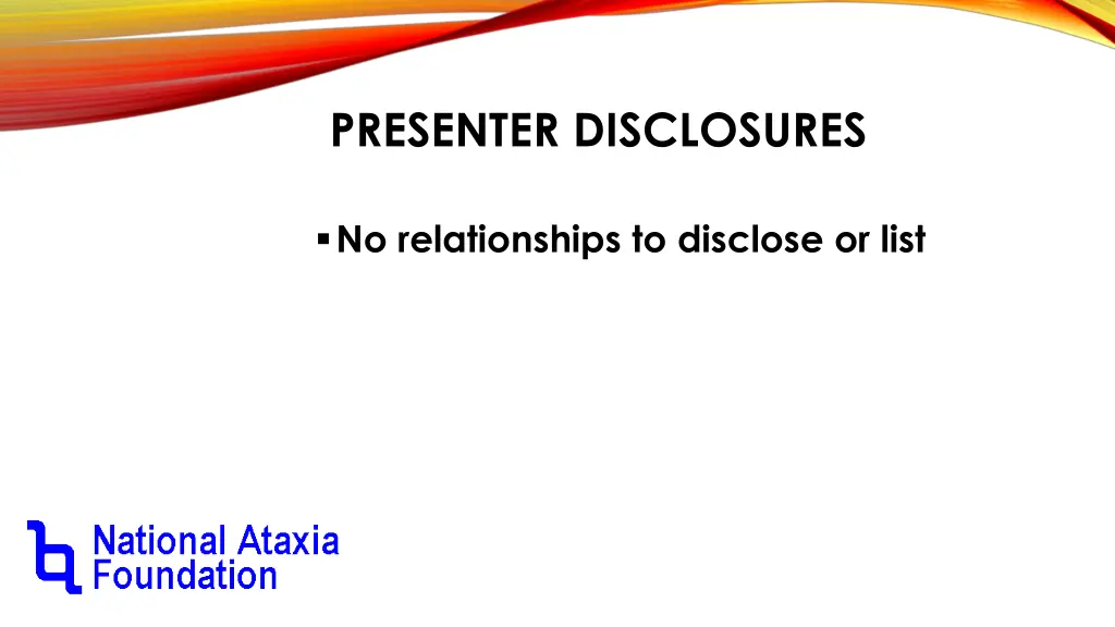 presenter disclosures