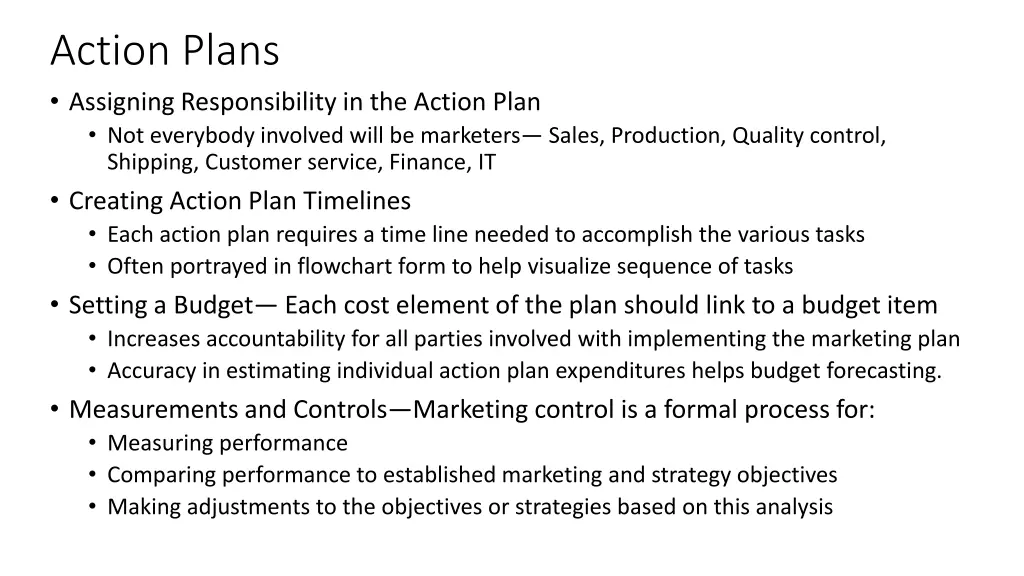 action plans assigning responsibility