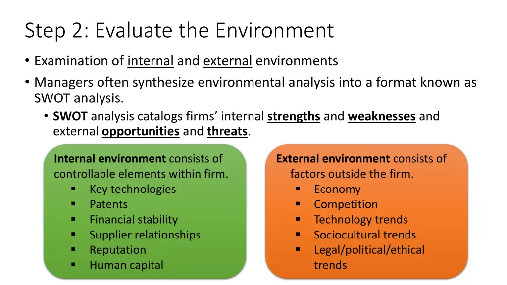 step 2 evaluate the environment