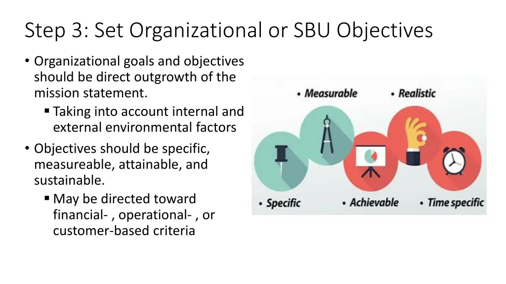 step 3 set organizational or sbu objectives