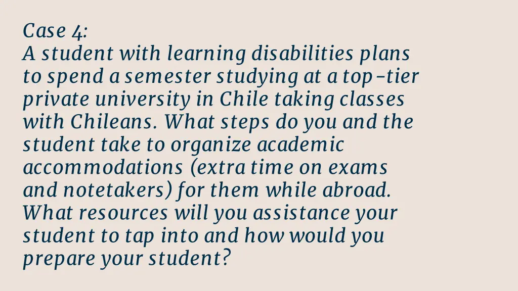 case 4 a student with learning disabilities plans