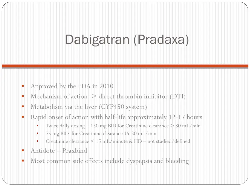 dabigatran pradaxa