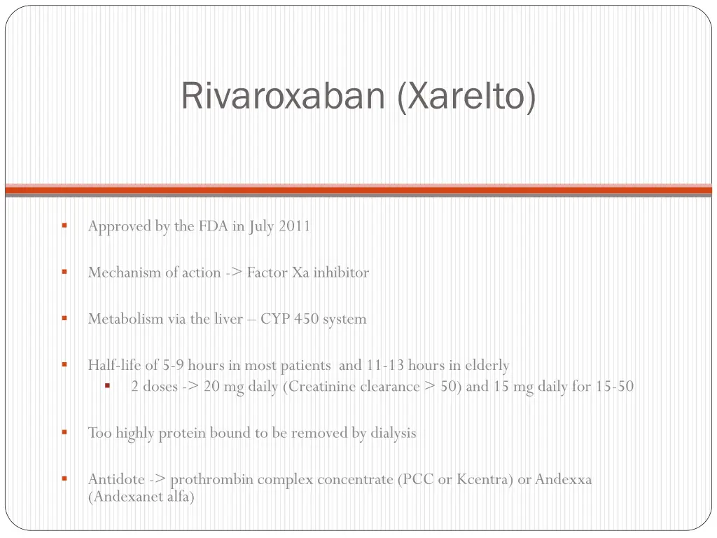 rivaroxaban xarelto