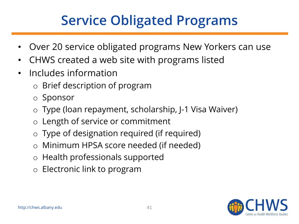 service obligated programs