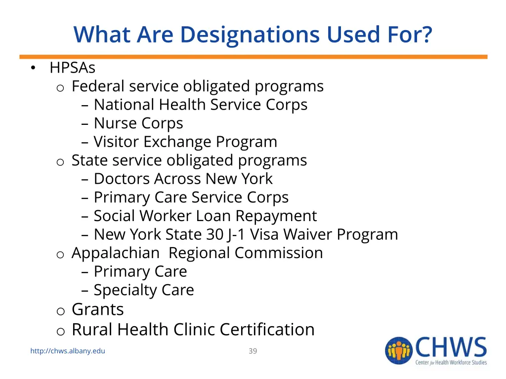 what are designations used for hpsas o federal