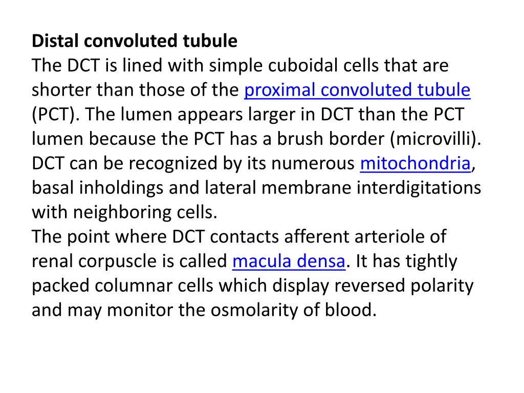 distal convoluted tubule the dct is lined with