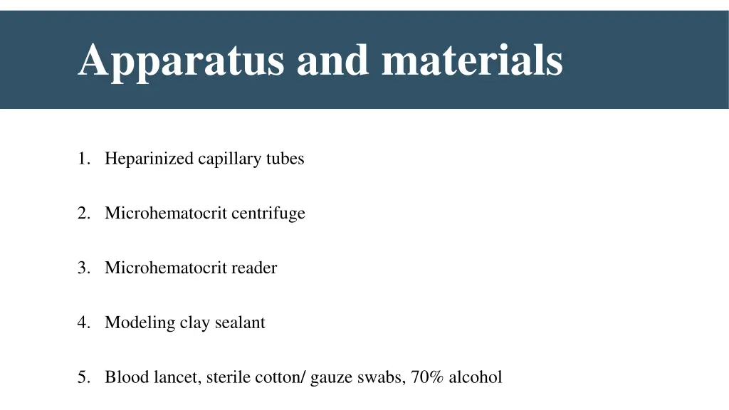 apparatus and materials