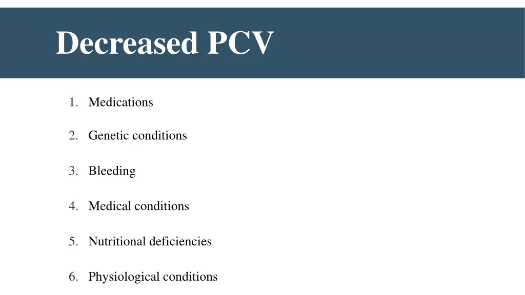 decreased pcv