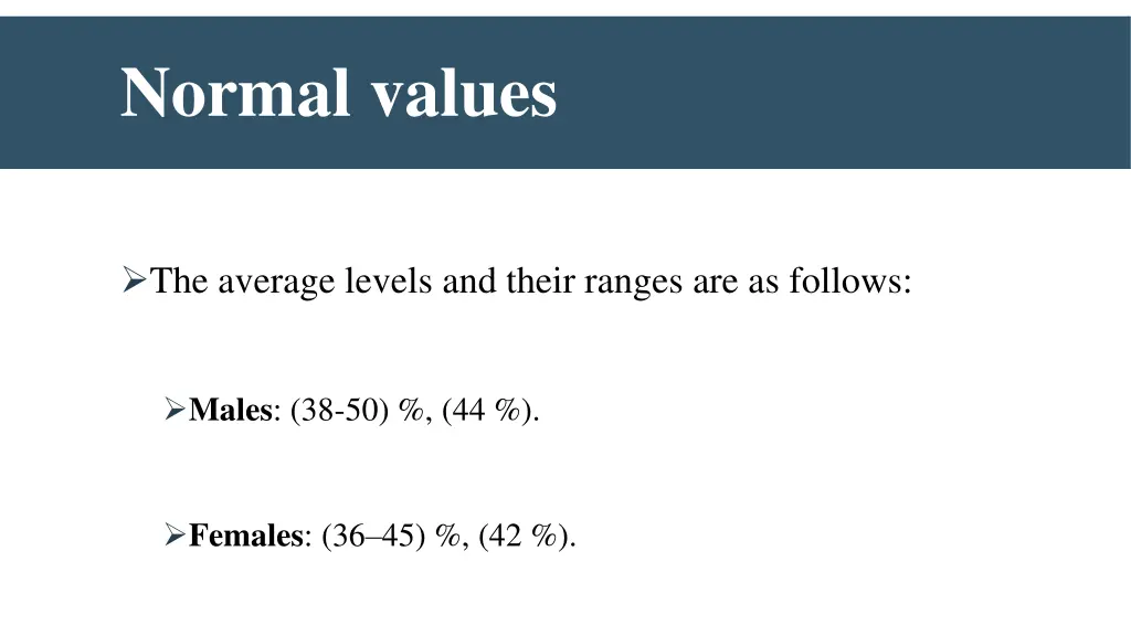 normal values