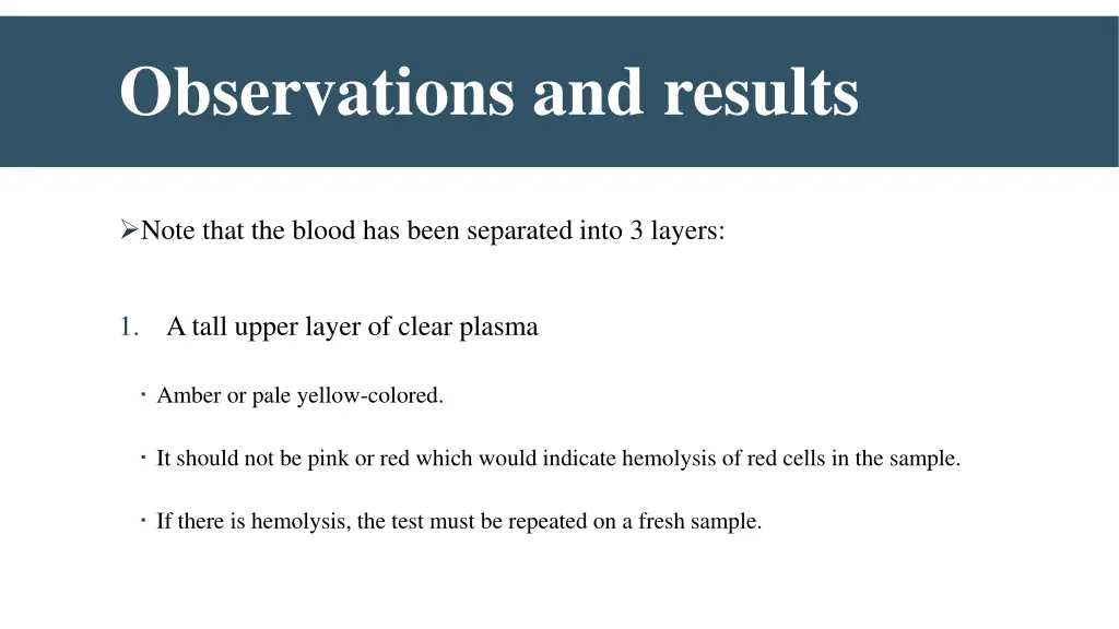 observations and results