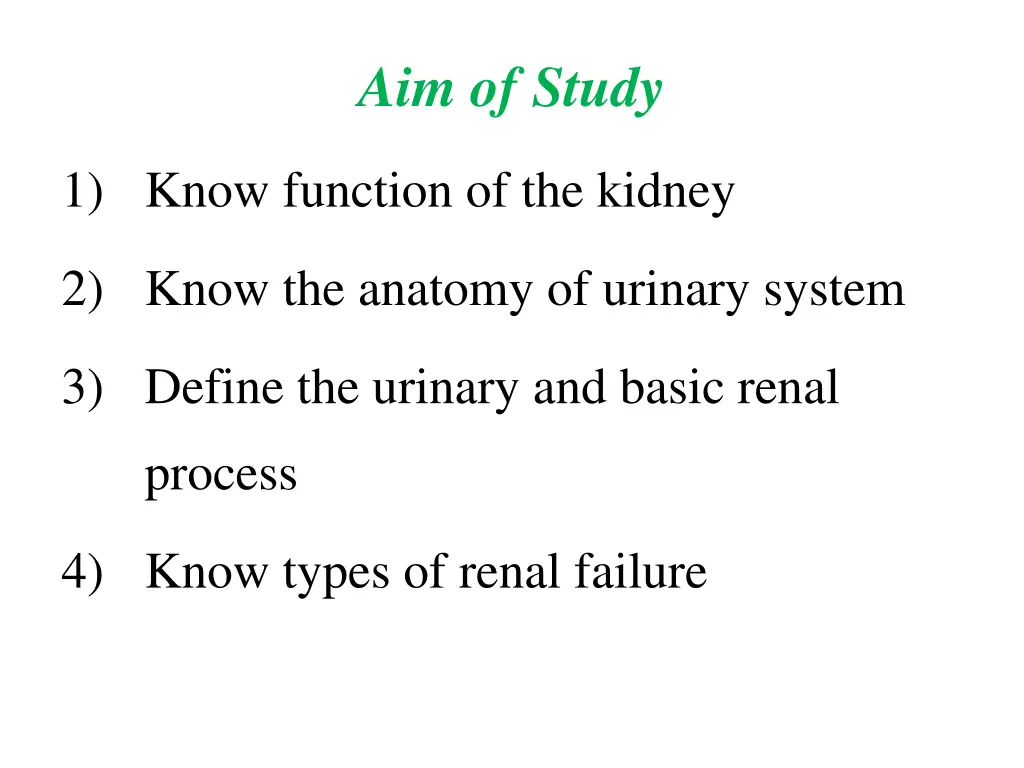 aim of study