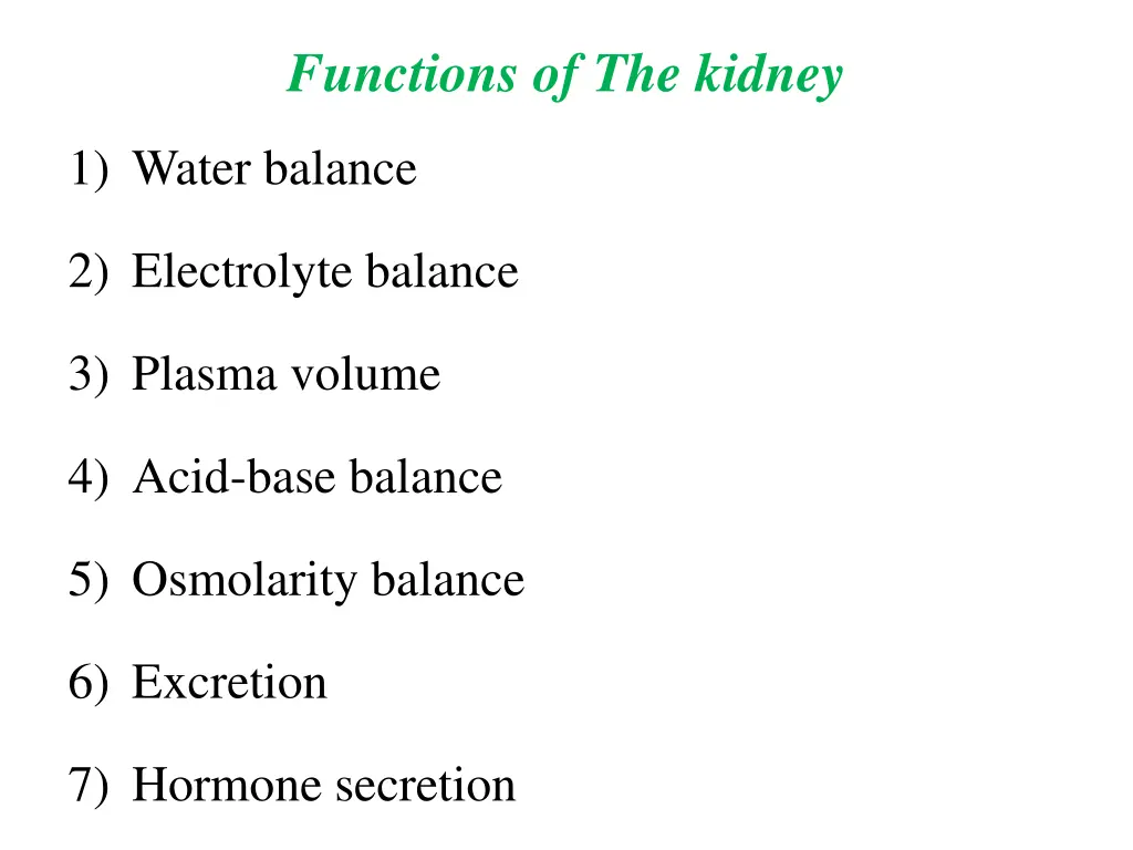 functions of the kidney