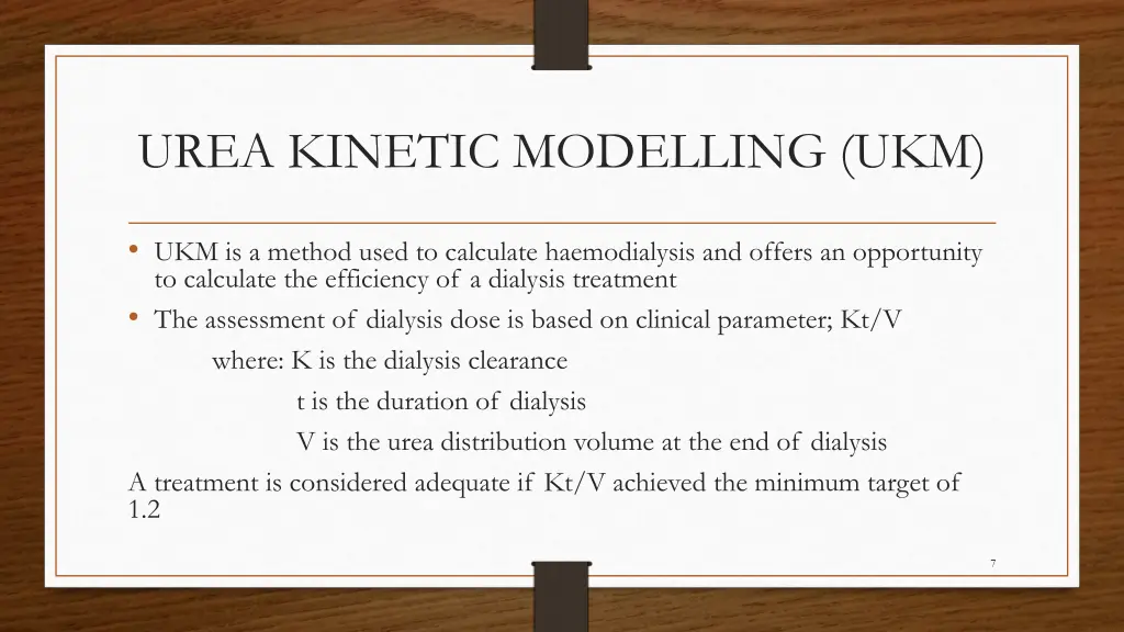 urea kinetic modelling ukm