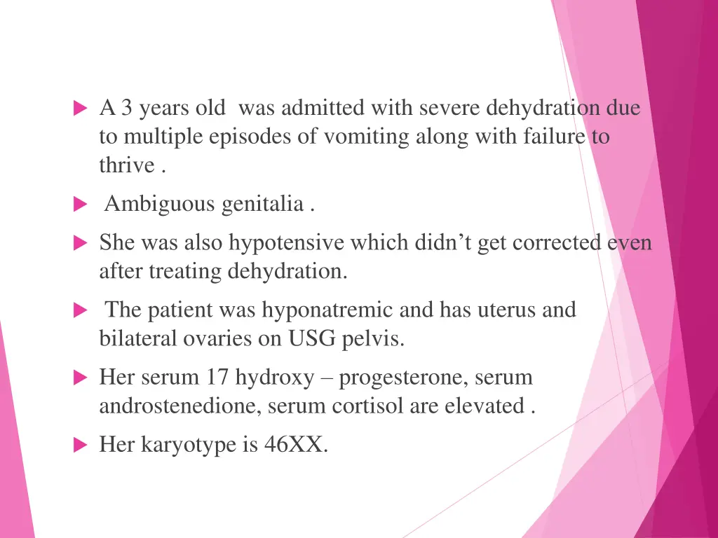 a 3 years old was admitted with severe