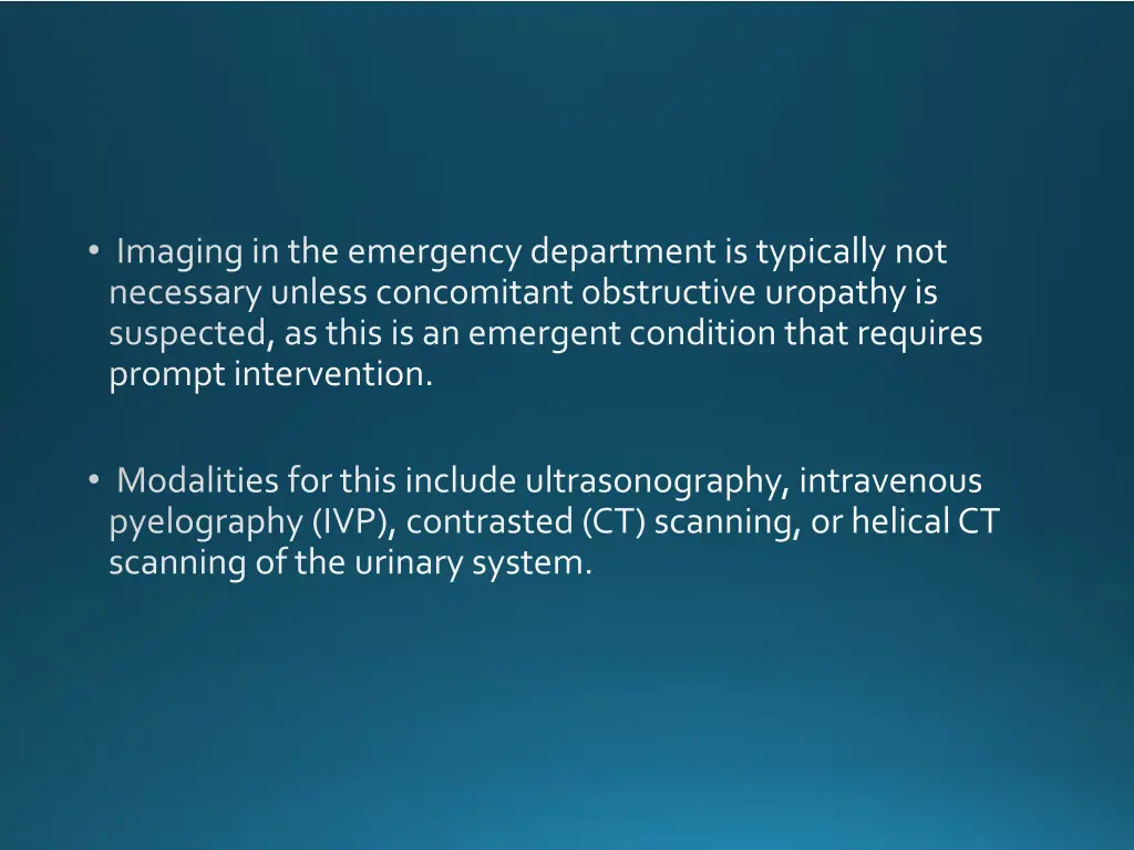 imaging in the emergency department is typically