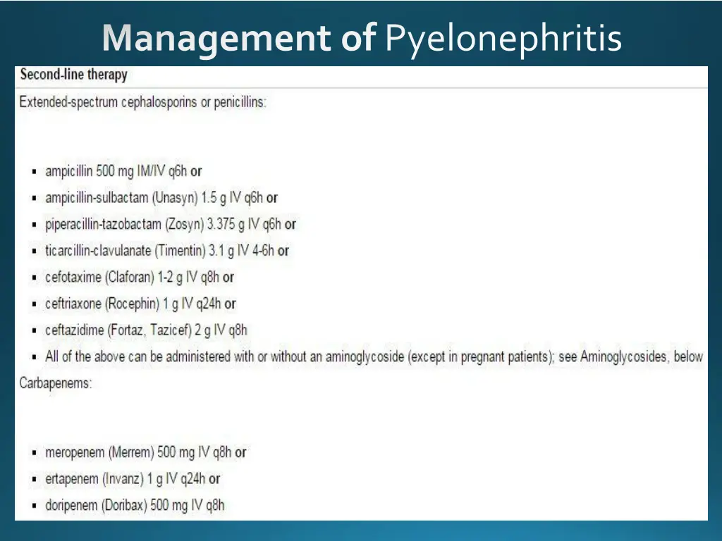 management of pyelonephritis 2