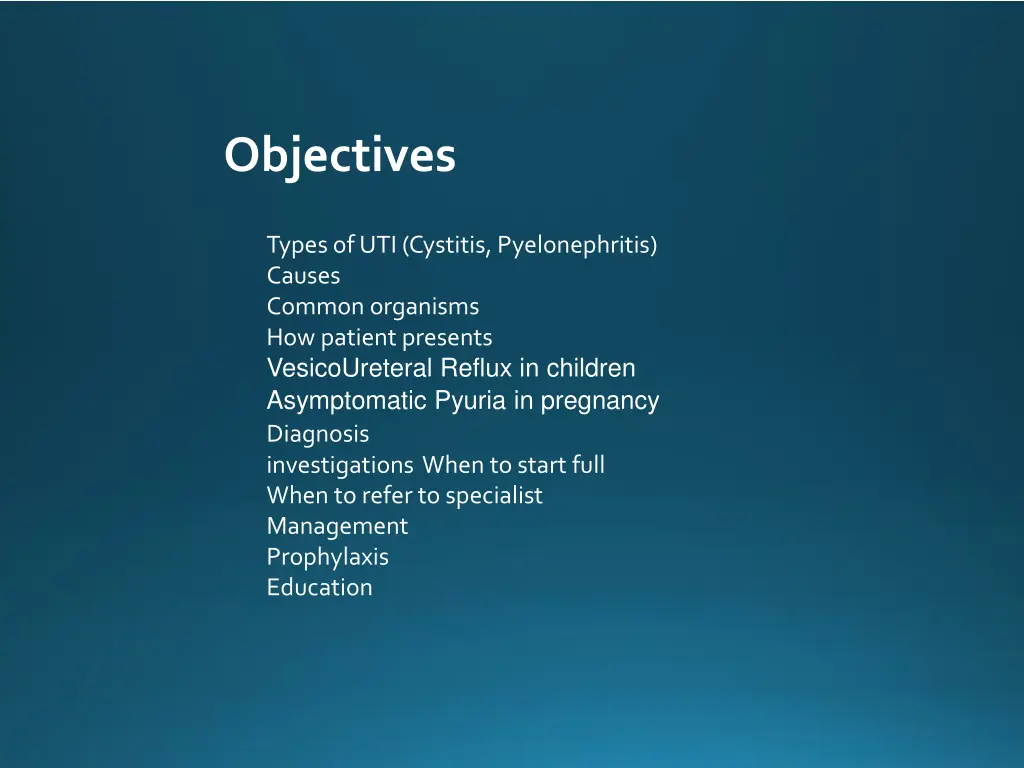 objectives