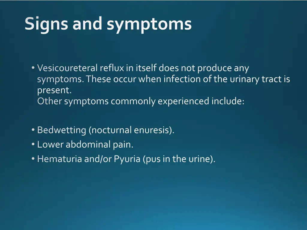 signs and symptoms