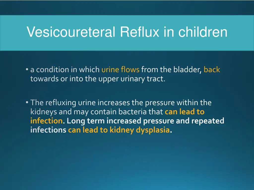 vesicoureteral reflux in children