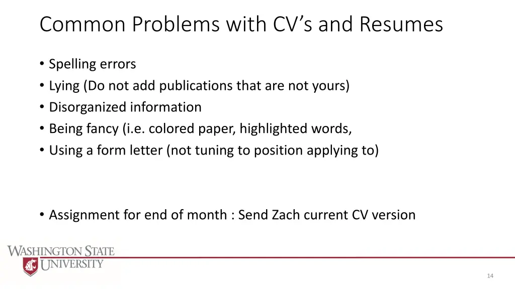 common problems with cv s and resumes