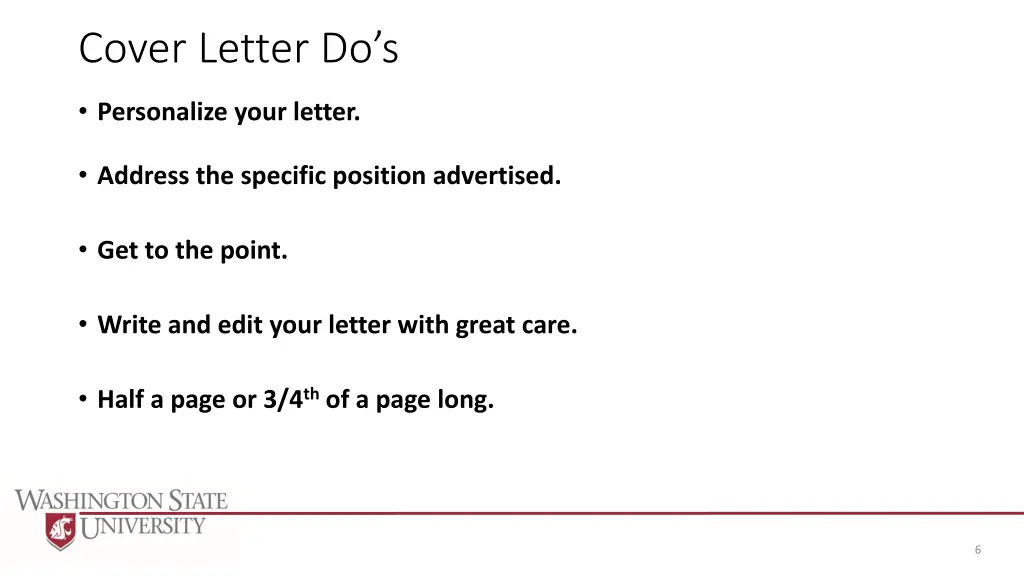 cover letter do s